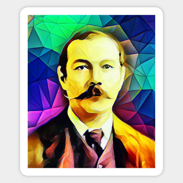 Arthur Conan Doyle Colourful Portrait | Arthur Conan Doyle Artwork 6 Sticker by JustLit